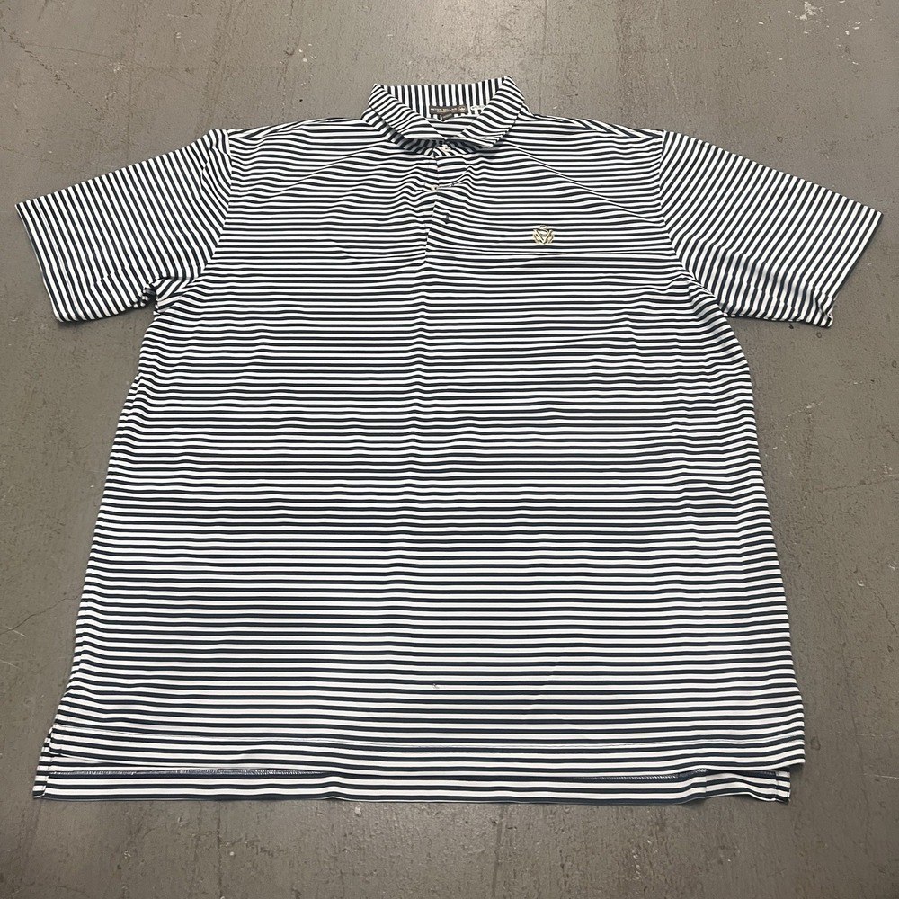 Peter Millar Summer Comfort Striped Polo Shirt Men's Size XL Performance Golf To